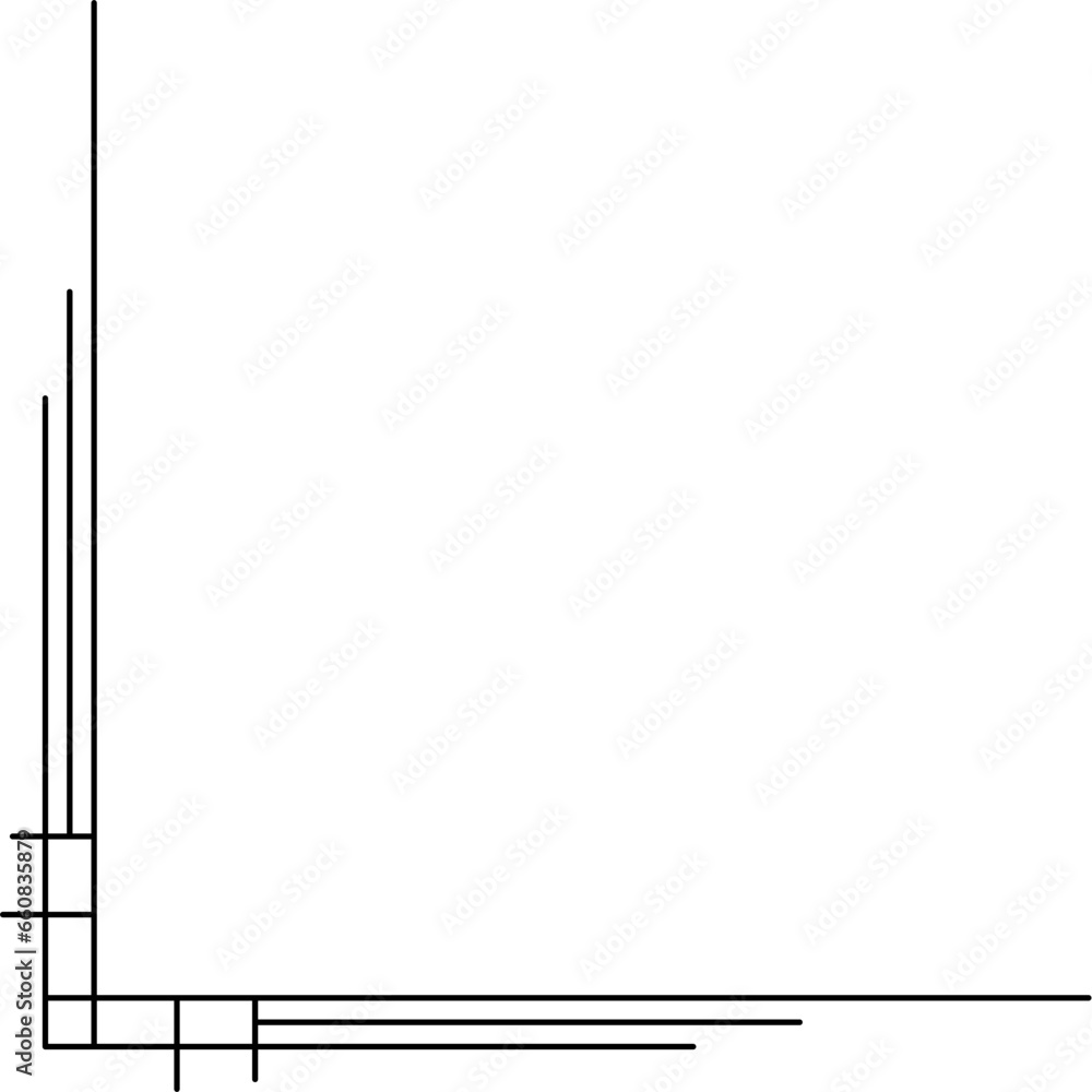 Corner Border Outline Isolated Vector Corner Border Outline Isolated Vector