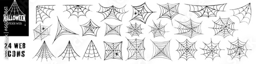 Spiderweb icon set. Cobweb symbol set.