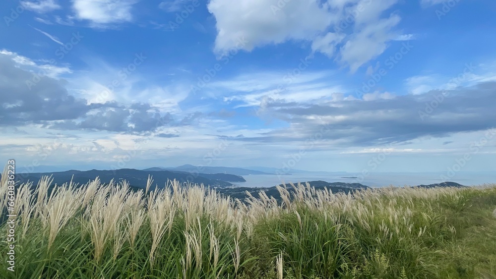 山と空とススキ 山と空とススキ