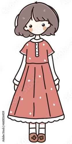 Cute and Kawaii girl cartoon character drawn