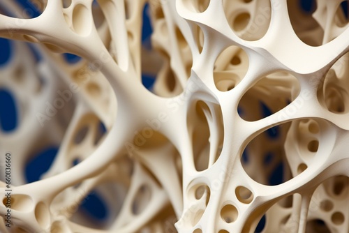 Structure of osteoporosis bones. Generative AI photo