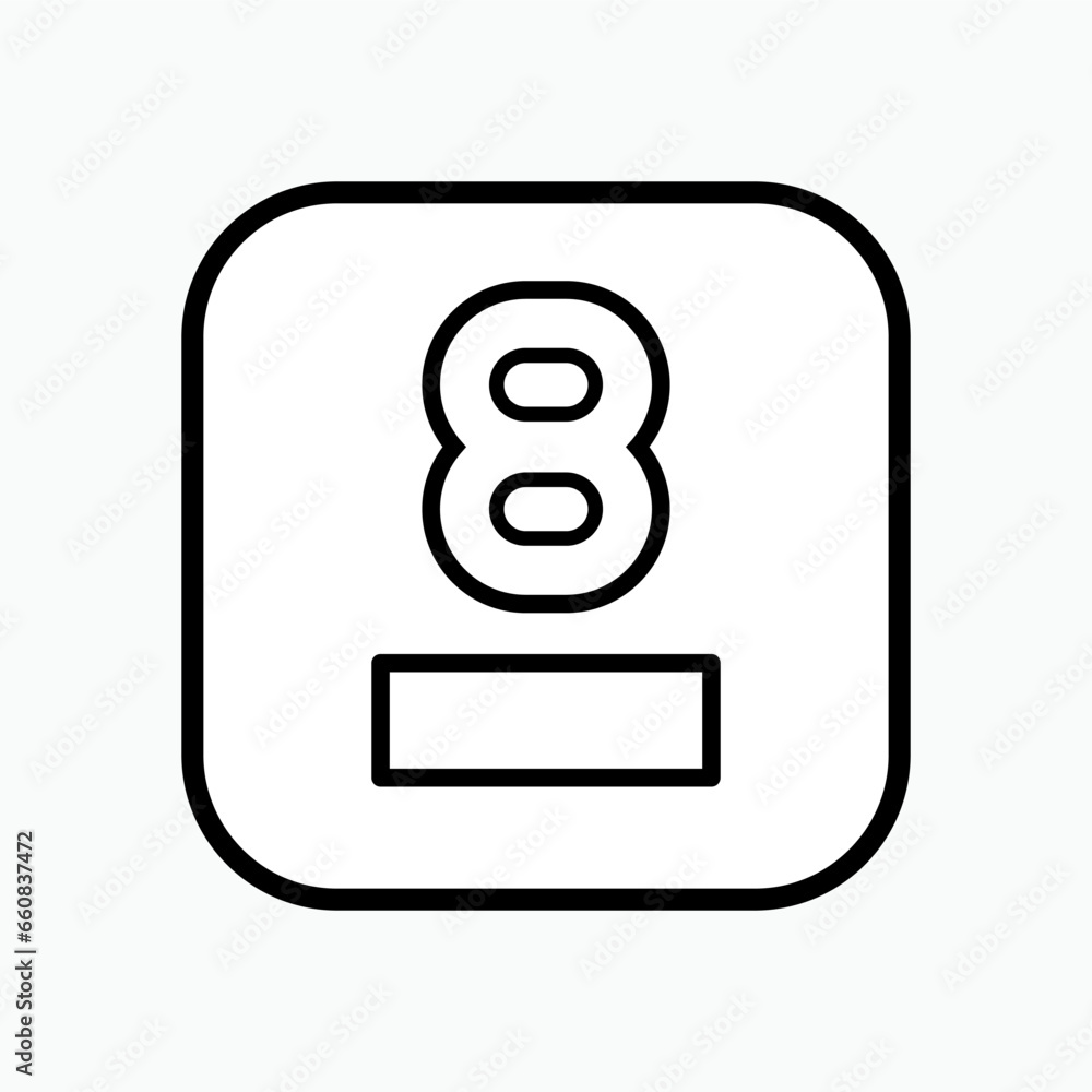 Maximum Stack Icon. 8 Grades. Storage Rule Symbol for Goods - Vector. Maximum Stack Icon. 8 Grades. Storage Rule Symbol for Goods - Vector.