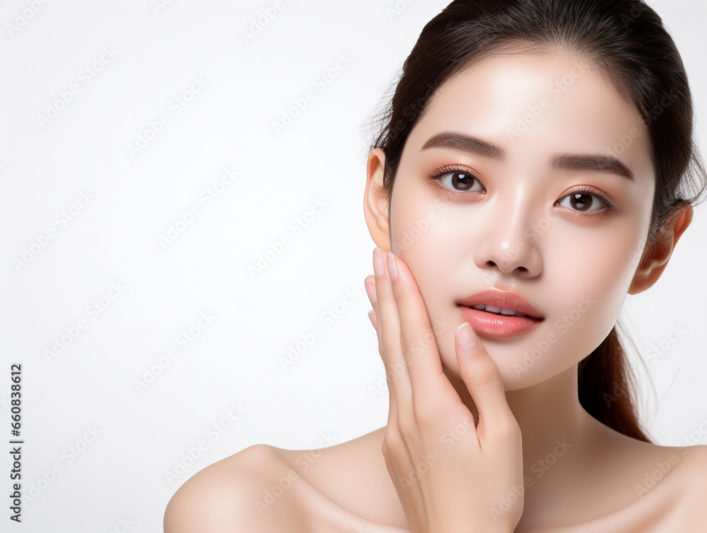 Cosmetics female model, pose, skincare - Generative AI Cosmetics female model, pose, skincare - Generative AI