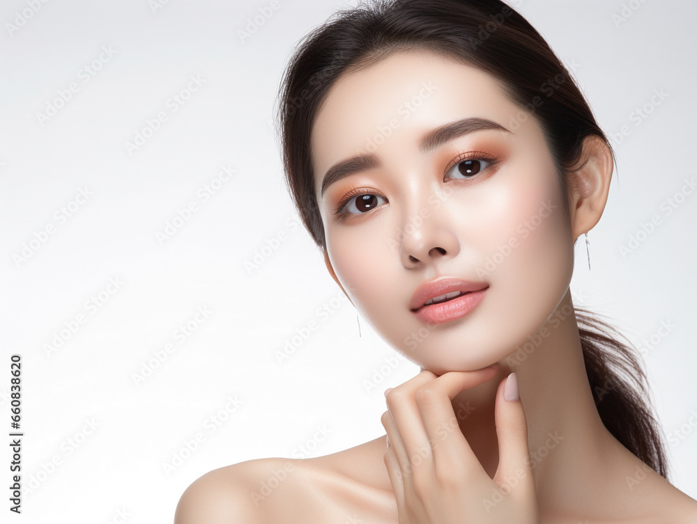 Cosmetics female model, pose, skincare - Generative AI Cosmetics female model, pose, skincare - Generative AI
