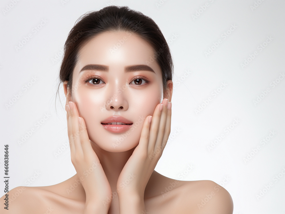 Cosmetics female model, pose, skincare - Generative AI Cosmetics female model, pose, skincare - Generative AI