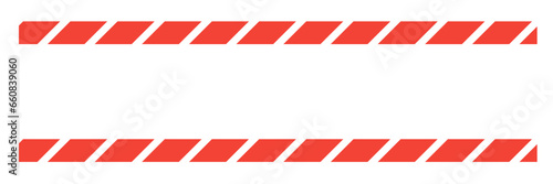 red warning construction line on transparent background 