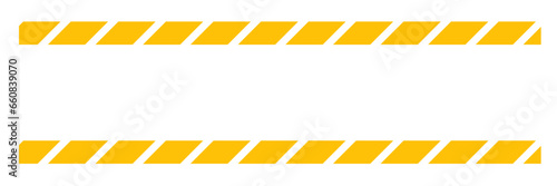yellow warning construction line on transparent background 