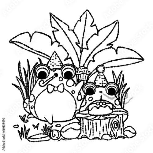 Frog Draw Coloring Page