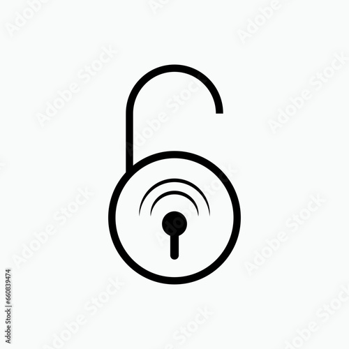 Smart Lock Icon. Automatic Key Access. Symbol Applied Technology for Modern Residence.
