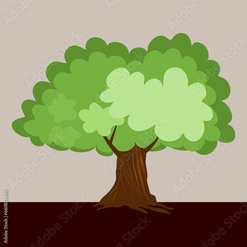 simple vector illustration green tree