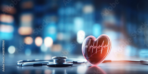 Heart Beats with medical background , service health and medical technology concept