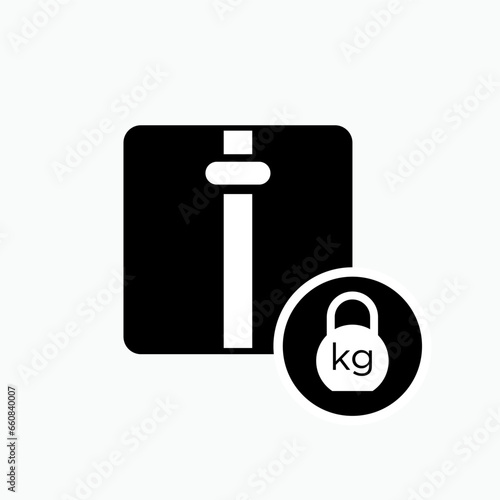 Weight Icon. Package and Scales. Capacity Regulation to Shipping,  Measurement Symbol - Vector. 