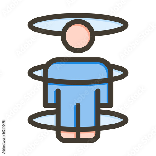 Teleportation Vector Thick Line Filled Colors Icon Design