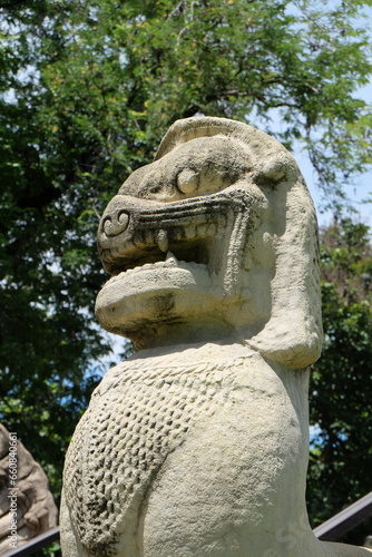 sandstone lion statue Phimai Korat Historical Park, Nakhon Ratchasima Province