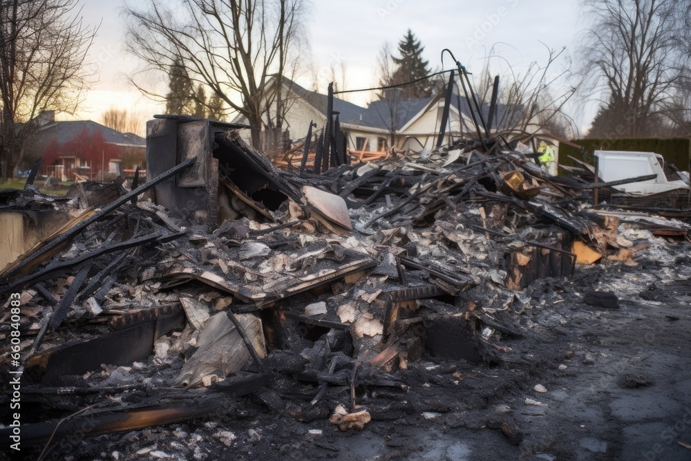 charred remains of a house due to fire charred remains of a house due to fire
