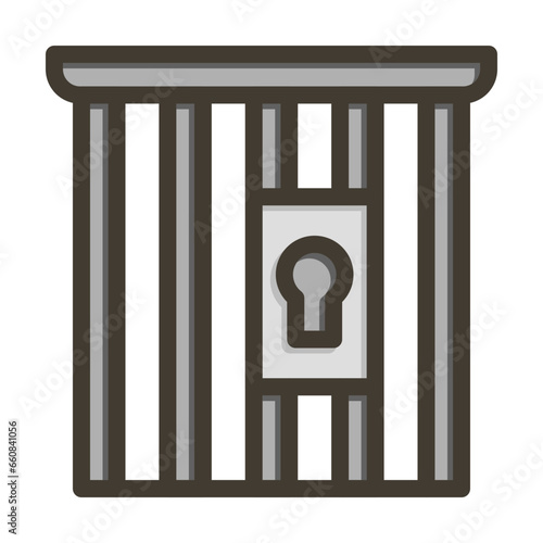 Prison Vector Thick Line Filled Colors Icon Design