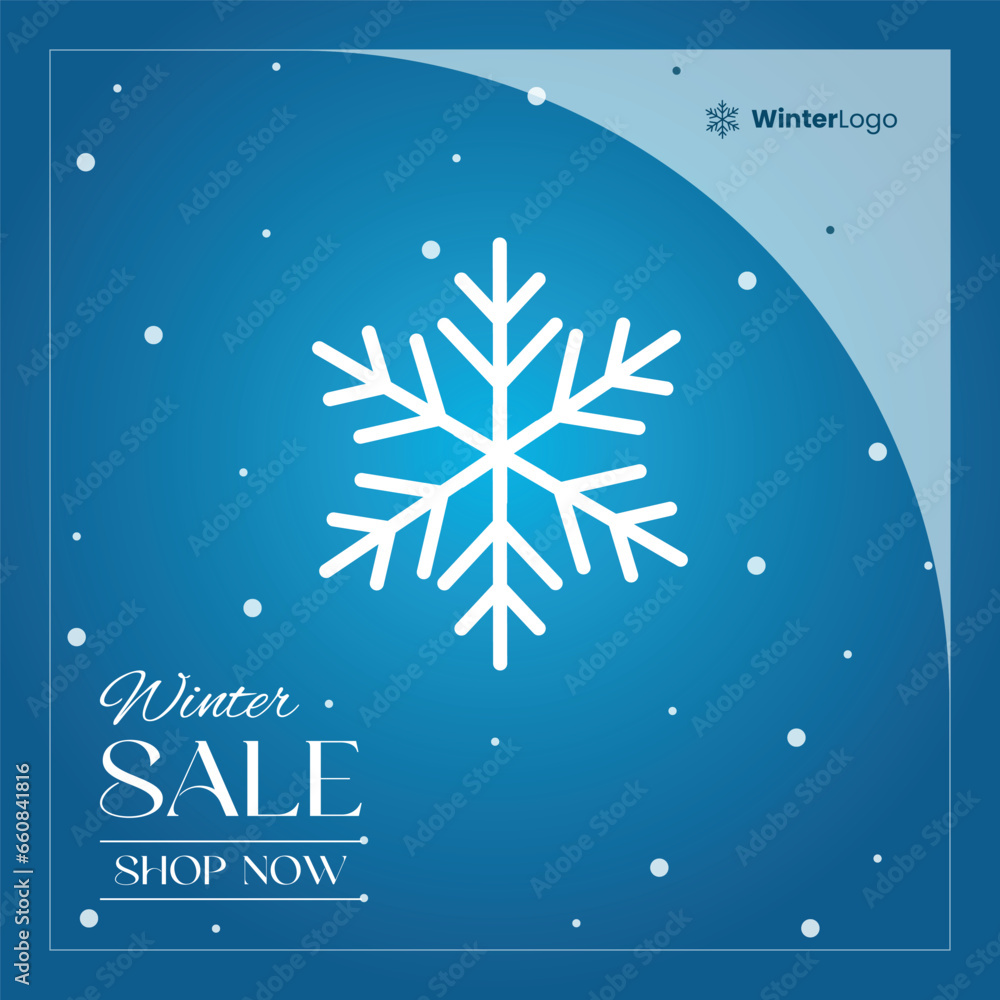 Naklejka premium Winter sale in social media design