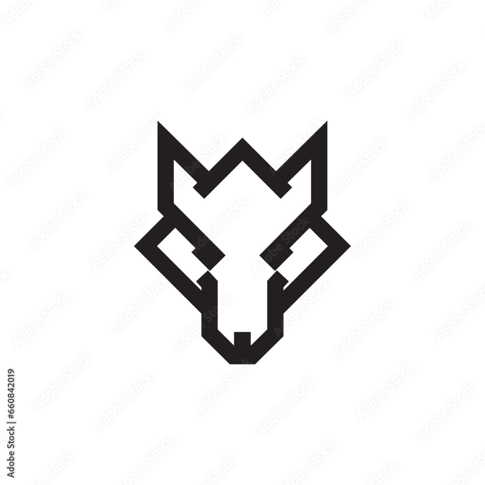 Abstract luxury geometric wolf head logo design template and vector