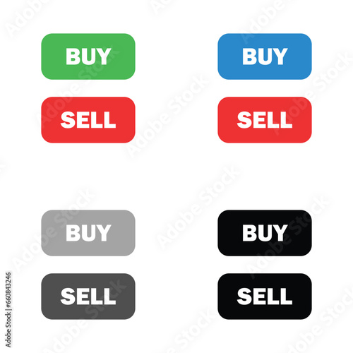multicolor stock forex buy sell button black flat design