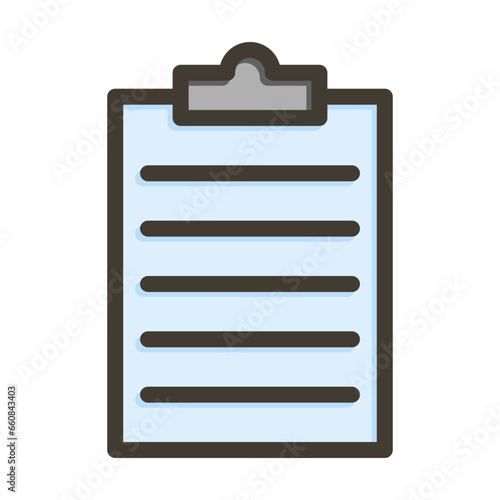 Paste Vector Thick Line Filled Colors Icon Design