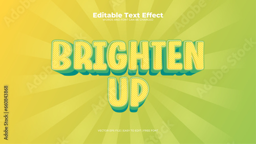 Yellow and green brighten up 3d editable text effect - font style