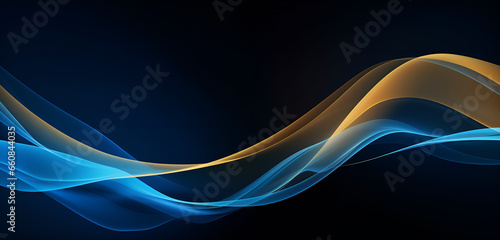 abstract blue wavy background with gold line wave, used for banner sale, wallpaper, for, brochure, landing page