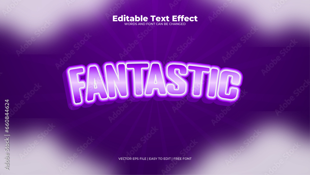 Purple violet and white fantastic 3d editable text effect - font style