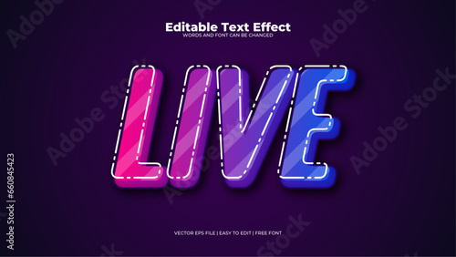 Blue pink and purple violet live 3d editable text effect - font style