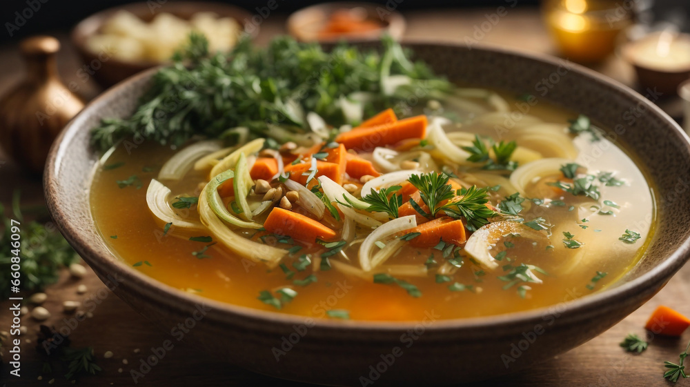 photo chicken soup, carrots and potatoes in a white bowl for winter meals 1 photo chicken soup, carrots and potatoes in a white bowl for winter meals 1