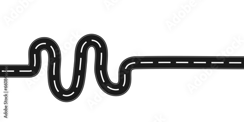 Top view on a curved highway road map. Roadmap diagram, SVG Vector illustration.