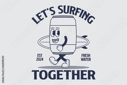 Design Vector illustration mascot of a soft drink character