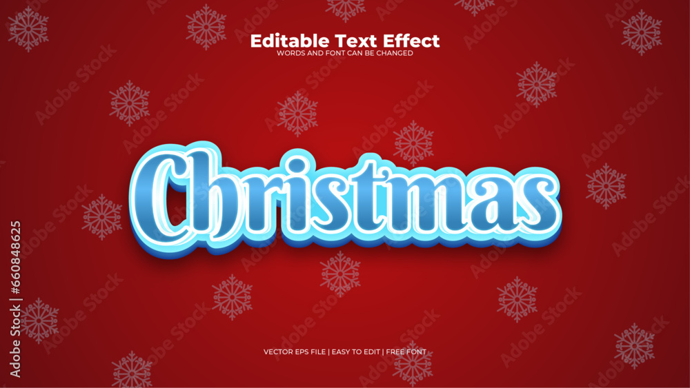Red and blue christmas 3d editable text effect - font style Red and blue christmas 3d editable text effect - font style
