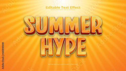 Orange and yellow summer hype 3d editable text effect - font style