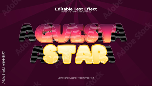 Red and yellow guest star 3d editable text effect - font style