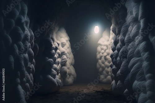 human sized cocoons fill cave atmospheric horror dramatic lighting cinema still movie real hyper realistic octane render 4k  photo