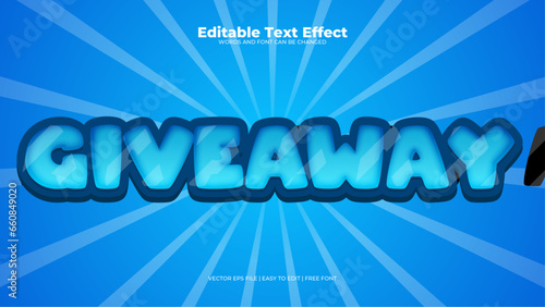 Blue giveaway 3d editable text effect - font style