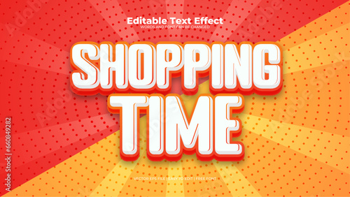 Red and orange shopping time 3d editable text effect - font style