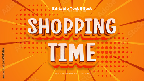 Orange and white shopping time 3d editable text effect - font style