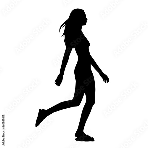 Silhouette of a female model slim or slender body curves.