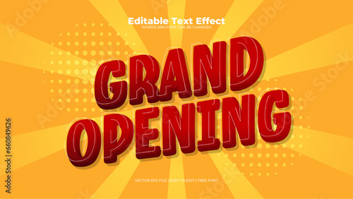Orange and red grand opening 3d editable text effect - font style