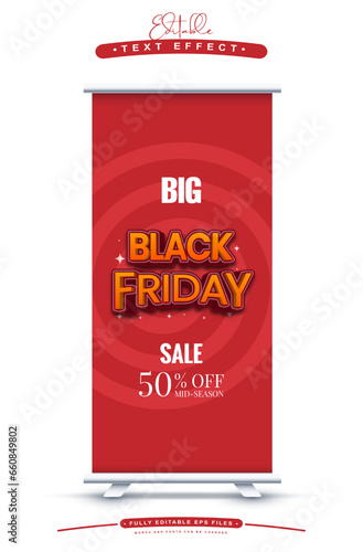 editable standing banner black friday text effect.typhography logo