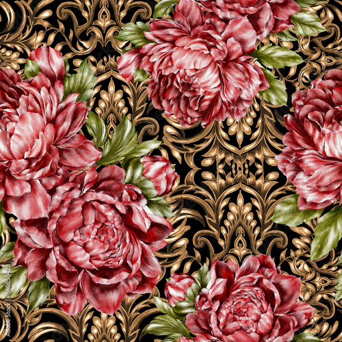 Fototapeta Naklejka Na Ścianę i Meble -  Beautiful seamless pattern with floral background.