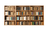 Bookshelf isolated on transparent background, Generative Ai