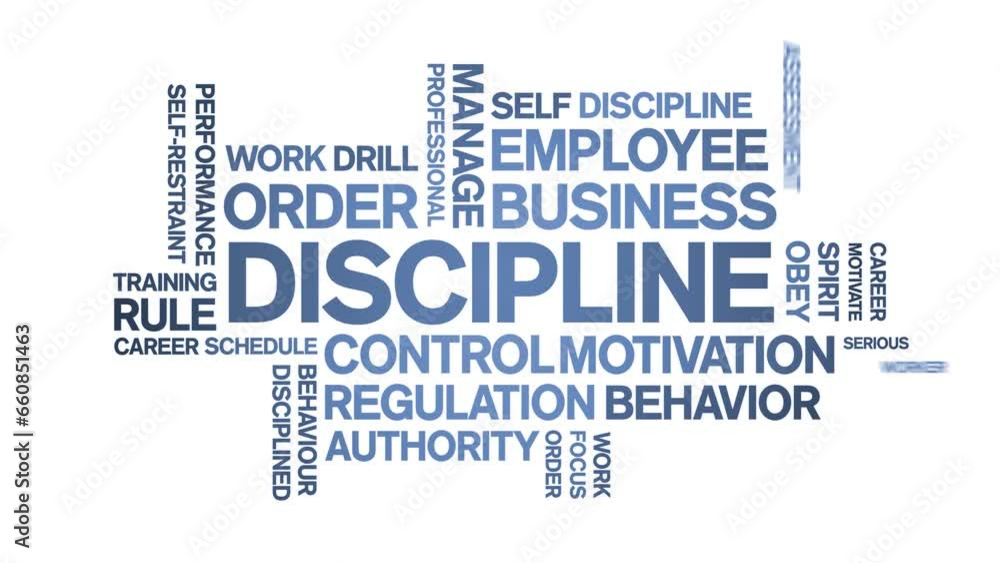 Discipline animated tag word cloud;text design animation kinetic ...