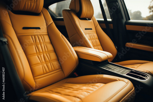 leather seats in a luxury car © Alexander