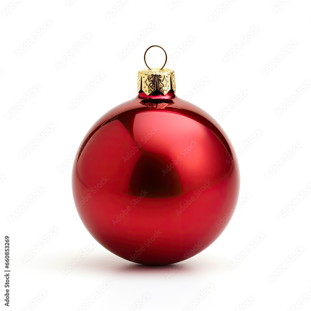 Red christmas balls on white background Red christmas balls on white background