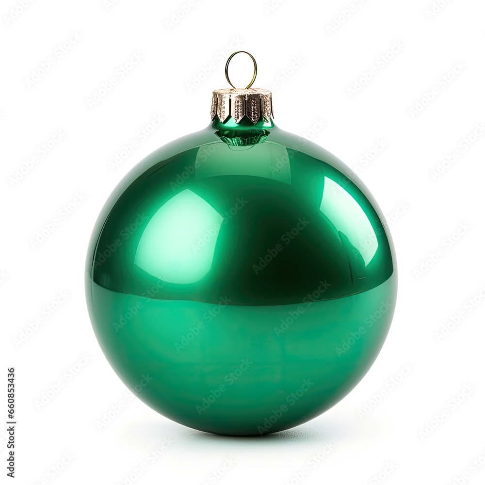 Green christmas balls on white background Green christmas balls on white background