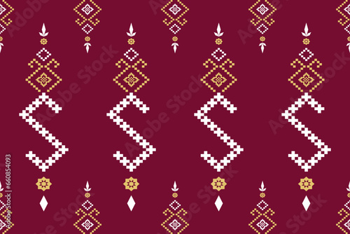 Pink Cross stitch colorful geometric traditional ethnic pattern Ikat seamless pattern border abstract design for fabric print cloth dress carpet curtains and sarong Aztec African Indian Indonesian
