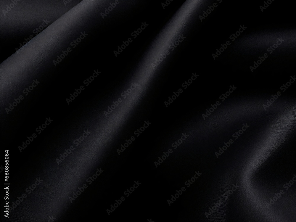 Fotografie Black luxury silk fabric texture background with copy space