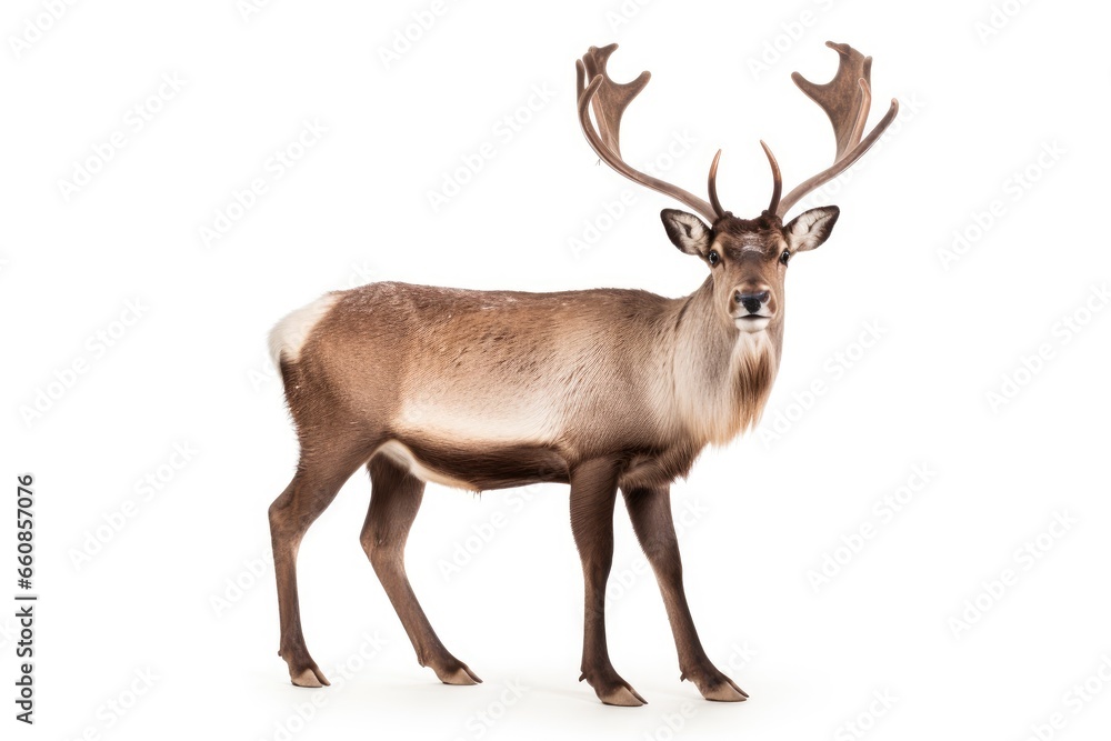 Deer on White Background - Wildlife Close-up, Natural Animal Photography Deer on White Background - Wildlife Close-up, Natural Animal Photography